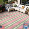 Lahome Striped Outdoor Plastic Straw Rug, Reversible Outdoor Rug Waterproof 9x12 Rugs for Patio, RV Camping Rug Picnic Mat Outside Large Carpet for Beach Deck Backyard Balcony(Pink/Green,9'x 12')
