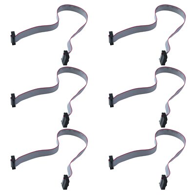 6 Pcs Flat Ribbon Cable with Black 2.54mm FC 2 Row 12 Pin Female to Female Wi...