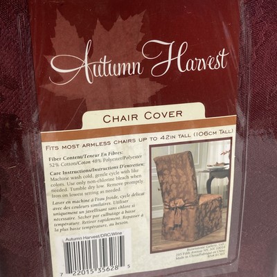 42'' CHAIR COVERS WINE Damask Tie-back Autumn Harvest BED BATH & BEYOND Dining