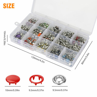 Metal Sewing Button Hollow Prong Ring Press Studs Snap Fasteners Plier Tool Kit