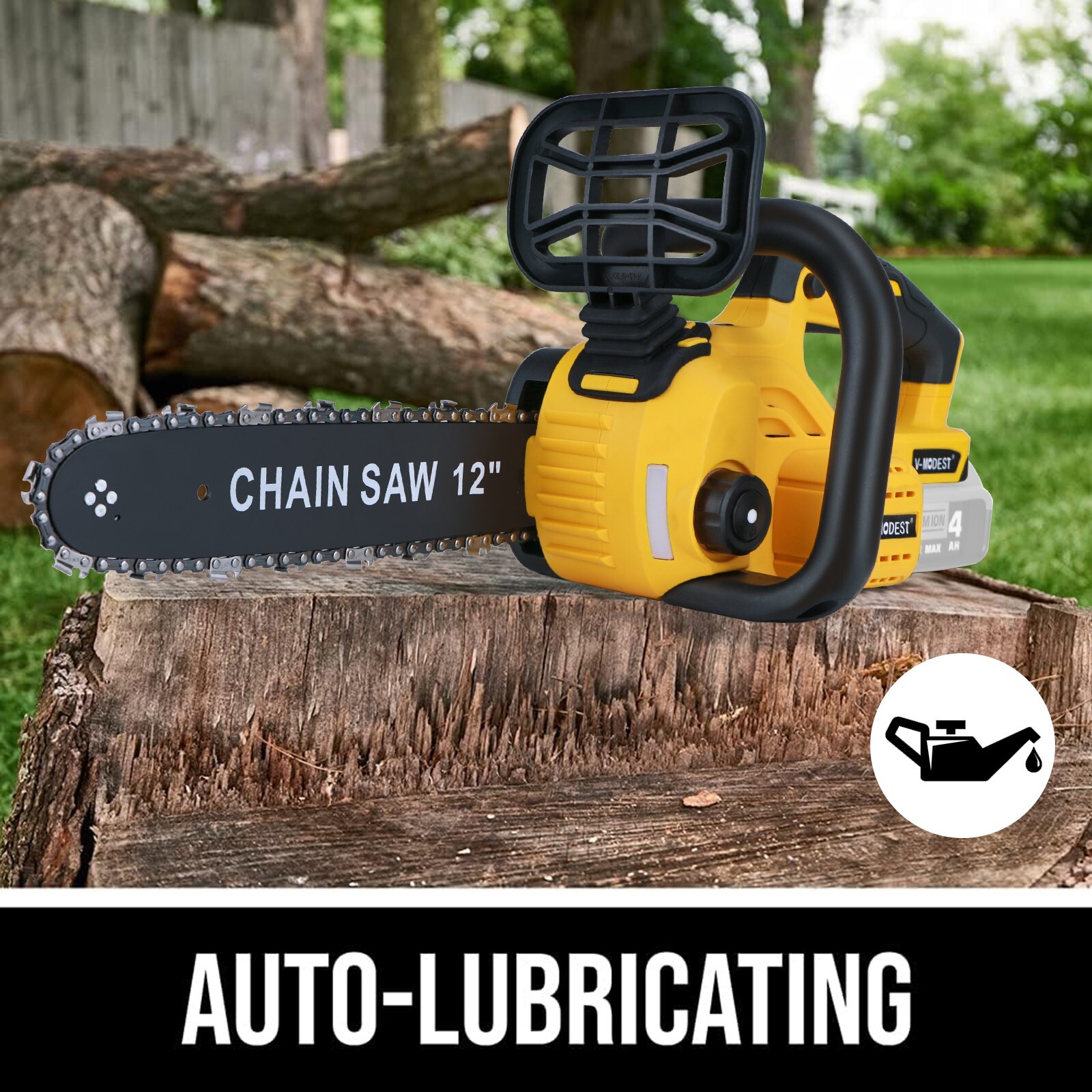 12 in Cordless Compact Chainsaw For DEWALT 20V MAX Battery Brushless w/2 chains