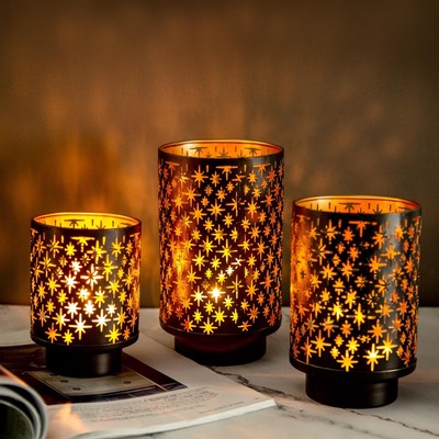S For Jar Candles Set Of 3,hurricane Candle Holder For Pil...