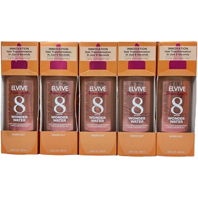 (5) L'Oreal Elvive Dream Lengths 8 Second Wonder Water Rinse-Out 6.8oz Free Ship