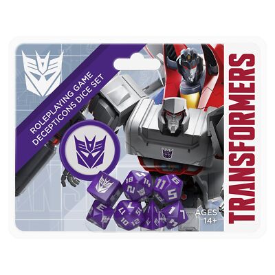 Renegade Game Studios: Transformers RPG Decepticon Dice Set - 8 Pieces - Rolepla