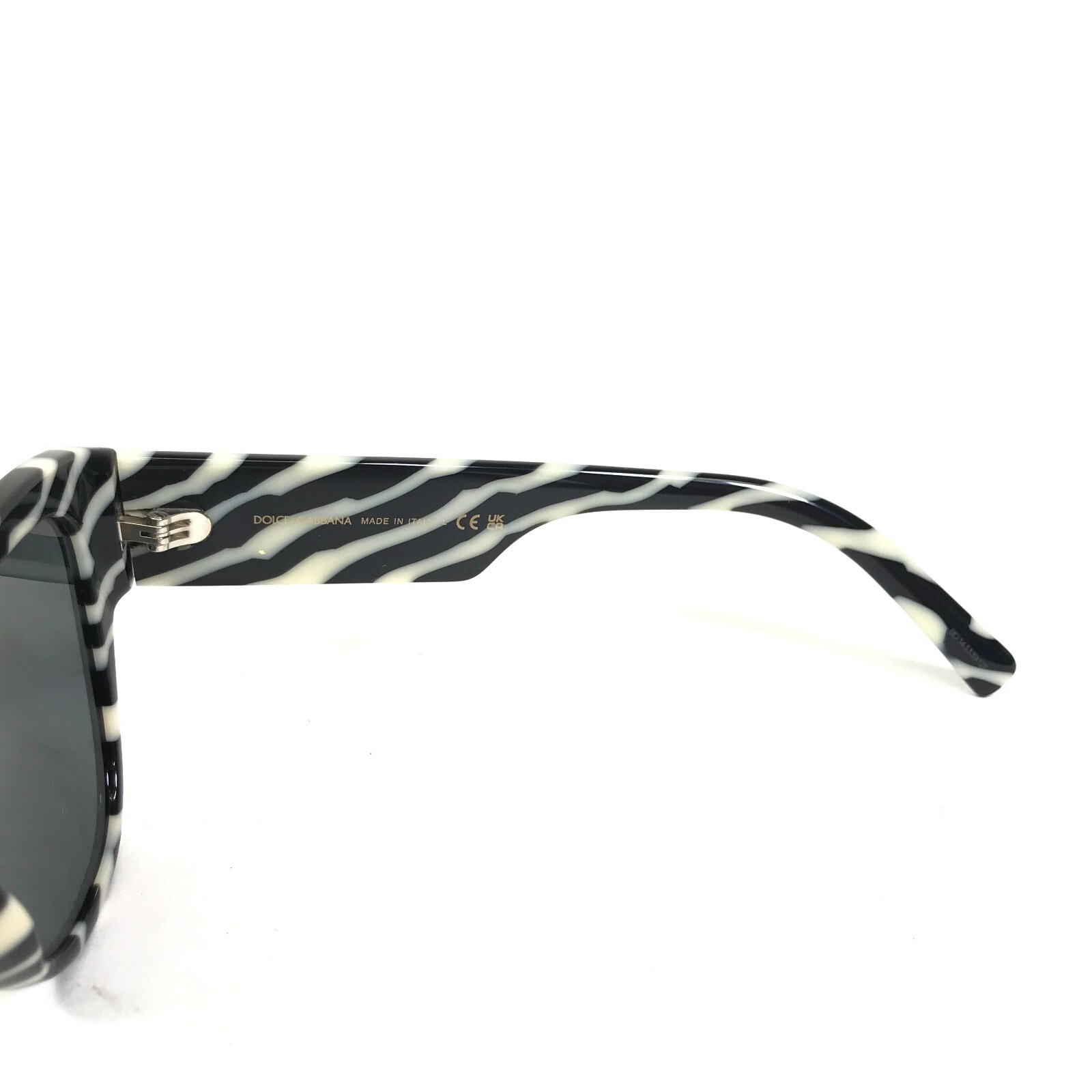 Pre-owned Dolce & Gabbana Dolce And Gabbana Sunglasses Dg4449 3450/p Black On Zebra With Zebra Lenses