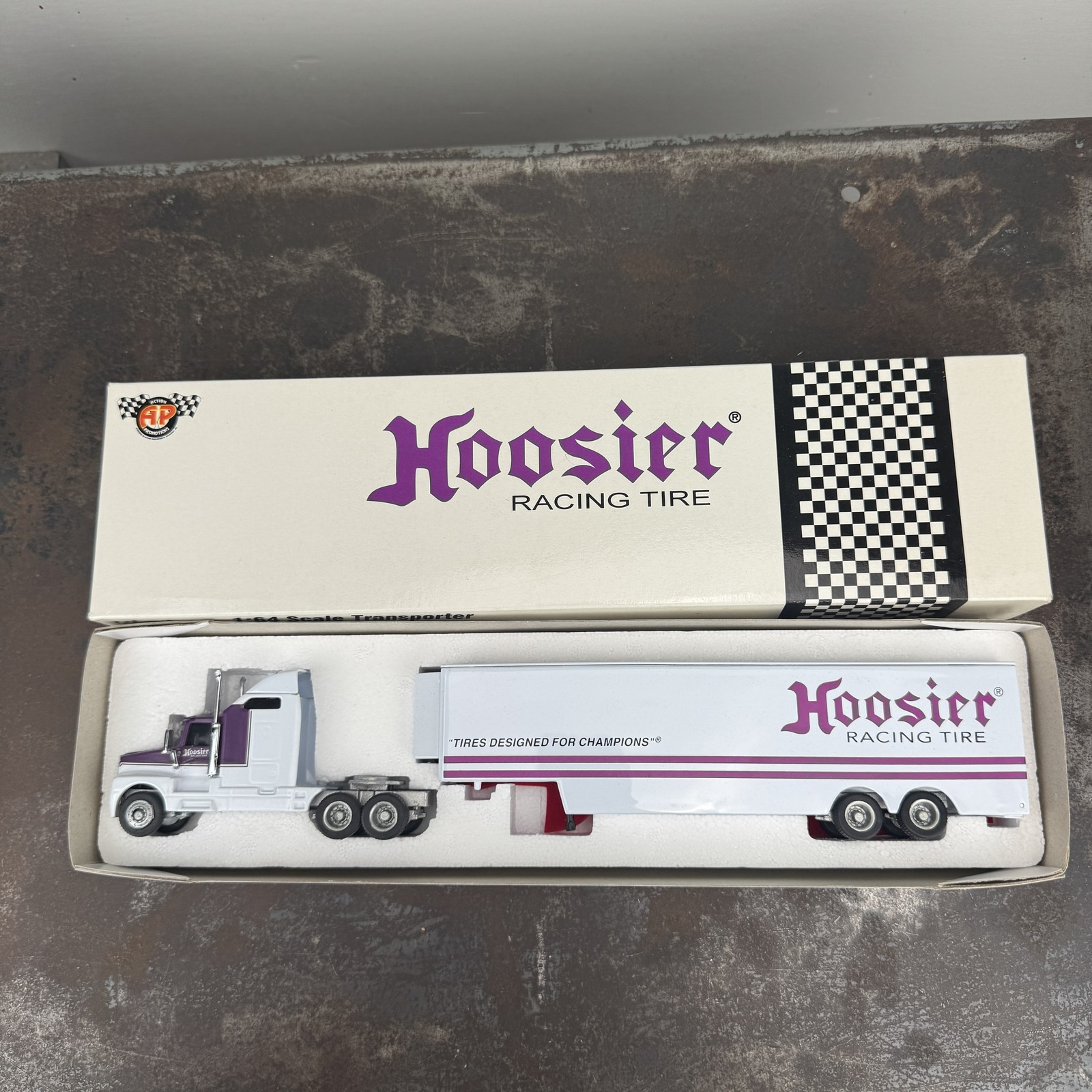 HOOSIER RACING TIRES 1:64 Diecast Truck w/ Hauler Trailer by ACTION PROMOTIONS