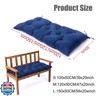 Outdoor Bench Cushion, Waterproof Swing Cushion Bench Seat Cushion, Swing Chair Replacement Seat Pads Cushion Pillow for Lounger Garden Furniture Patio Metal Wooden Bench (Black, 39.37x20in)