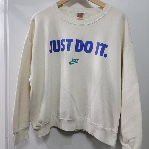 Vintage Nike Crewneck Adult Large White Pullover Just Do It