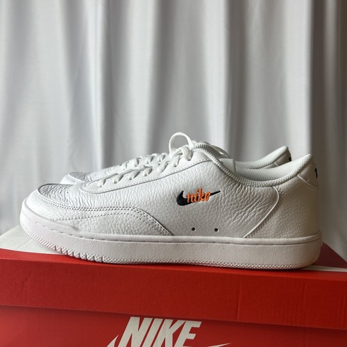 white & orange court vintage premium trainers