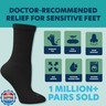 Doctor's Choice Diabetic Socks for Men, Seamless Crew Socks with Non-Binding Top, Provides Extra Comfort for Gout, 4-Pairs, Black, X-Large, Size 12-15