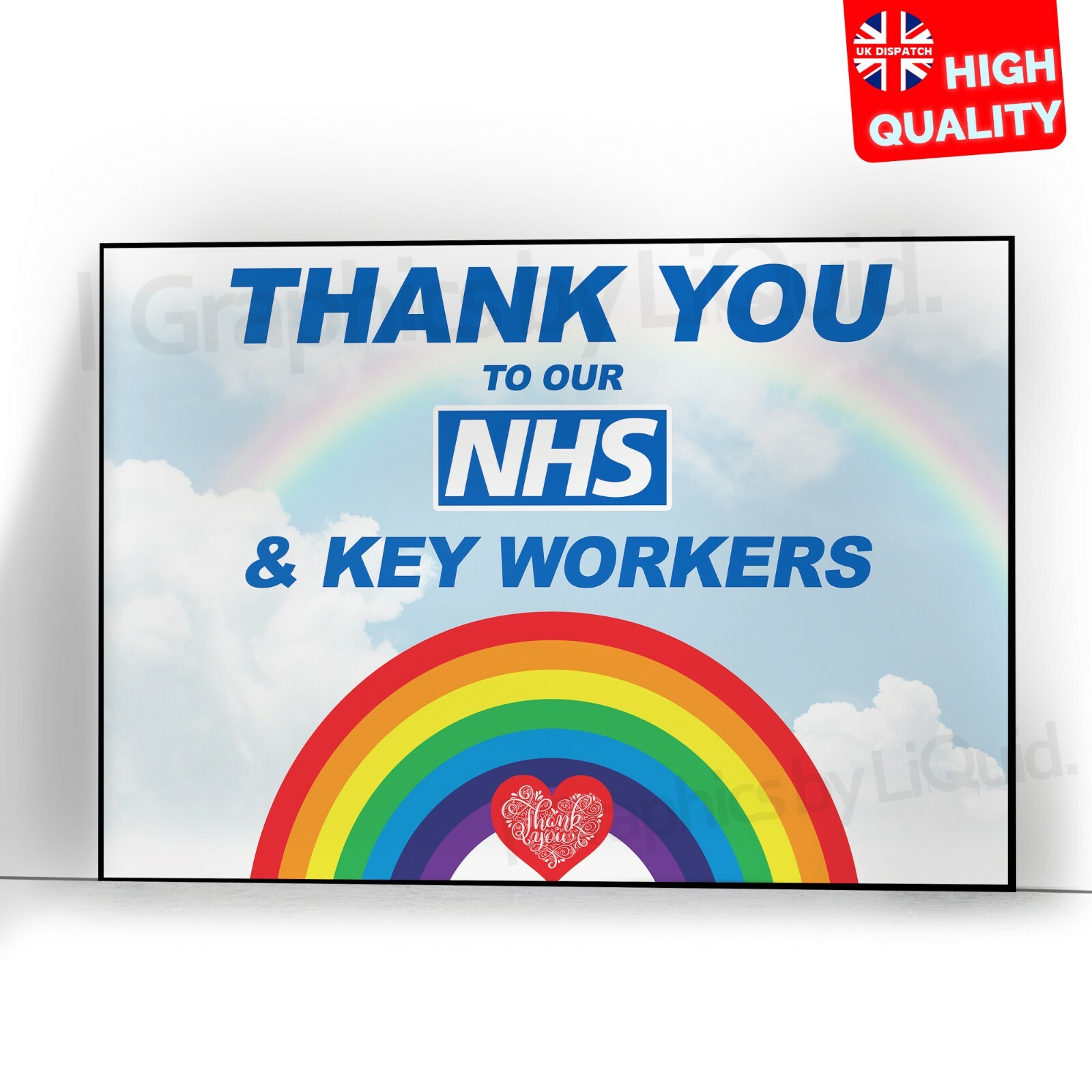 thank you nhs rainbow awareness stay safe poster a5 a4