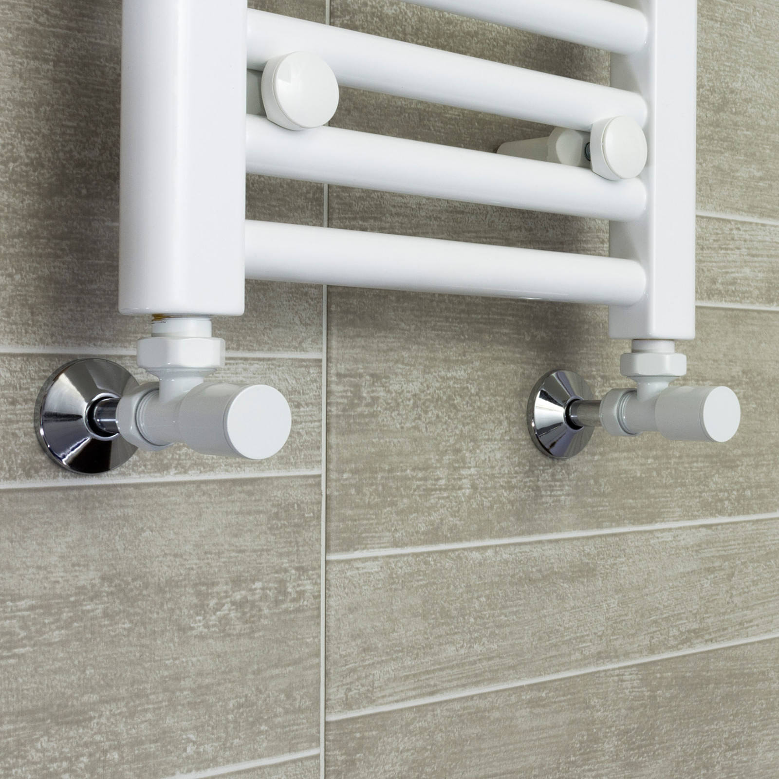 White Heated Towel Rail Radiator Straight 400mm Wide 400/600/1100
