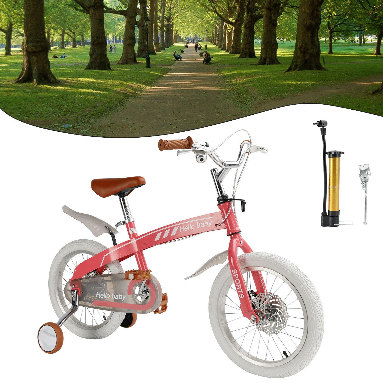 16 inches double disc brakes kid's bike children bicycle with auxiliary wheels
