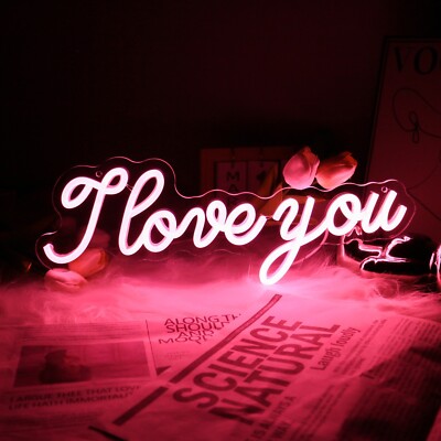 I Love You Neon Sign, Perfect for Home, Weddings & Valentines Day (i love you)