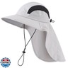Home Prefer UPF 50+ Wide Brim Sun Hat with Neck Flap for Men Women UV Protection Bucket Hat for Fishing Gardening Hiking Beach Safari Light Grey