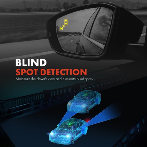 2x Driver & Passenger Black Power Heated w/ 8-Pin Mirror for Honda Accord 18-22