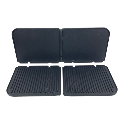 Gourmet Set Of 2 Replacement Griddle Plates 2 Lined & 2 Flat