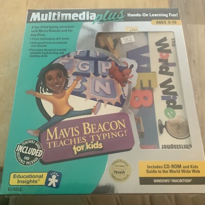 Vtg Mavis Beacon Teaches Typing For Kids 1997-1998 CD-Rom PC Learning Sealed Box