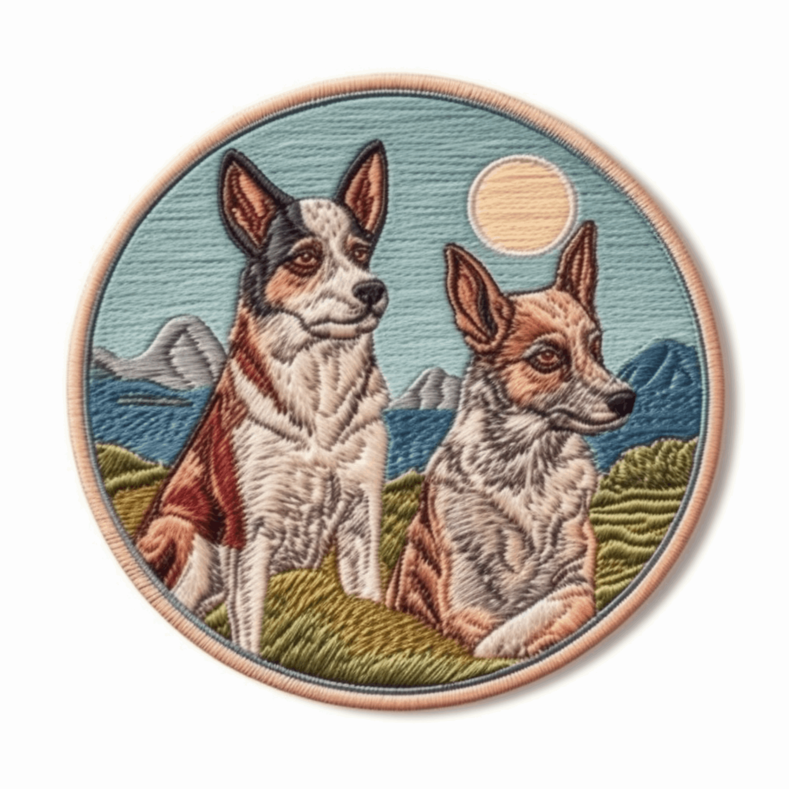 Blue Healer Dog Patch Face Cut out Iron on/Sew on Applique For Clothes