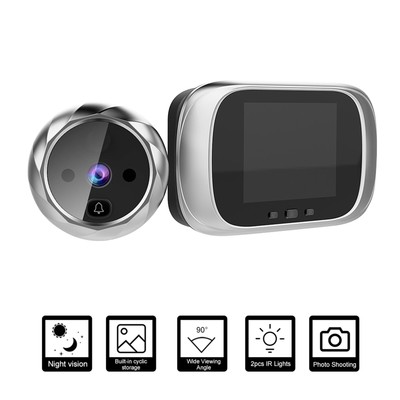 LCD Peephole Camera Video Doorbell Night Vision Loop Recording Function H2I5