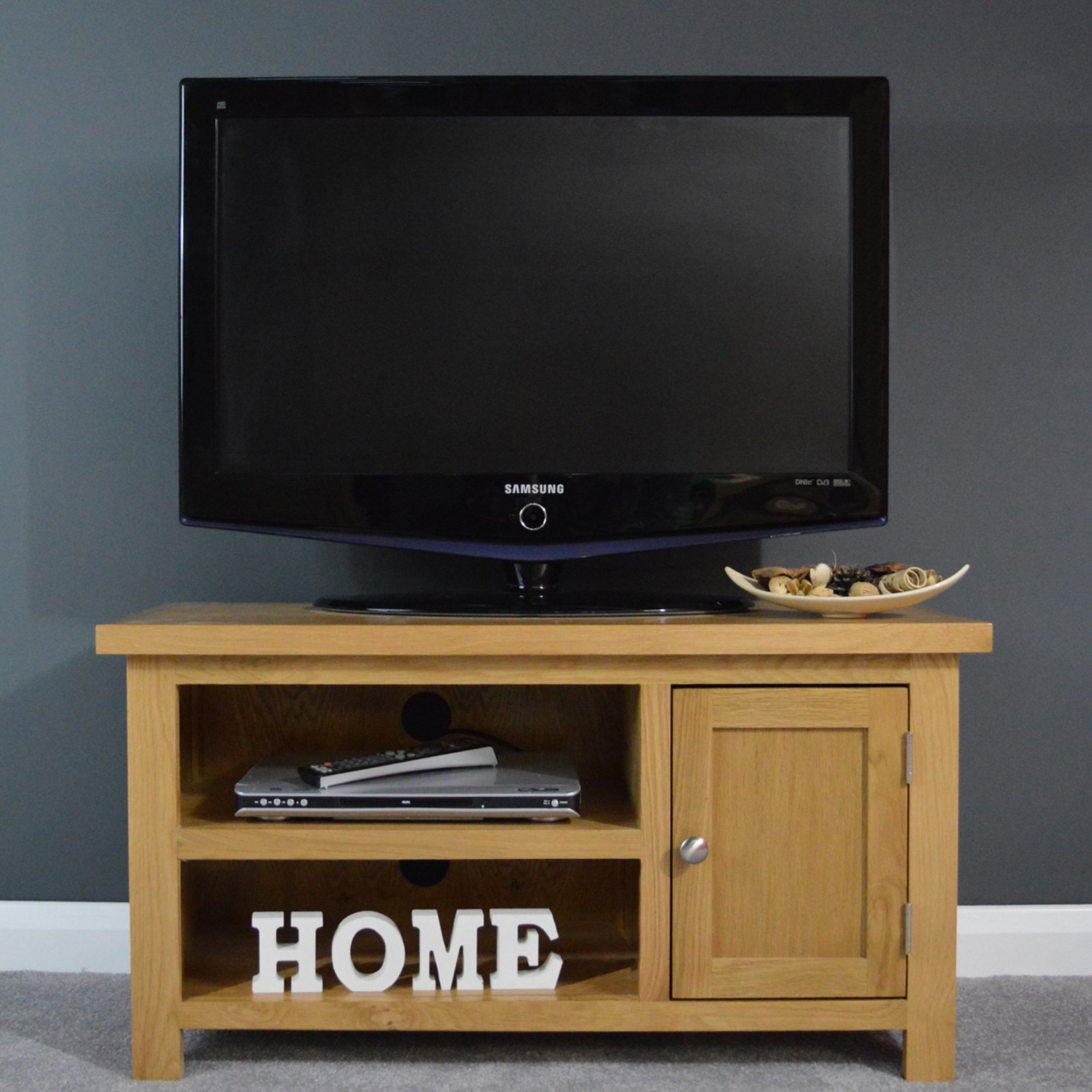 Oak Small TV  Unit Plasma Media Cabinet  Solid Wood TV  