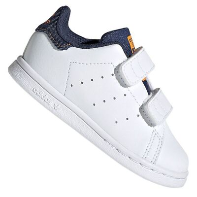 adidas Originals Stan Smith Sneaker Kinder Turnschuhe Klettverschluss Weiß Jeans