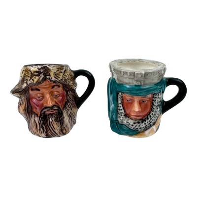 Peter Jackson Miniature 2'' Toby Mugs - Robinson Crusoe & Ivanhoe 1982/3 Set of 2