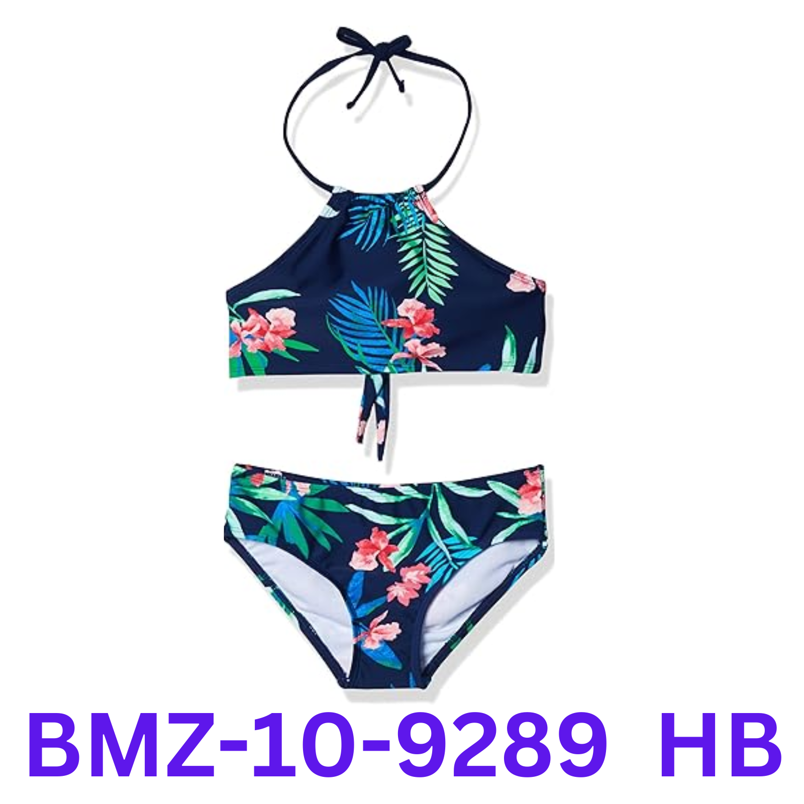 Kanu Surf Girls' Mahina UPF 50+ Bikini 2-Piece Swimsuit, Leonie Floral Navy, 14