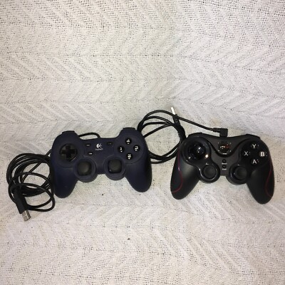 LOT OF 2 GAMING CONTROLLERS MERKURY Innovations Evo VR MIVG010101 LOGITECH VV814