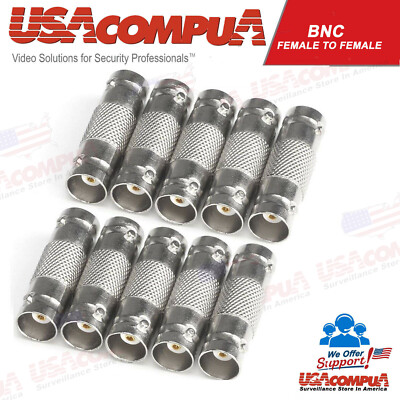  10PCS BNC Female to BNC Female Cable COAX Connector Adapter for CCTV Camera