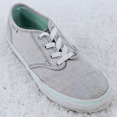 VANS Off The Wall 721356 Classic Gray Canvas Lace-Up Sneakers Size 3.5