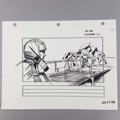 Starship Troopers Storyboard Rico Watches Troopers Engage Bug Attack Prop COA