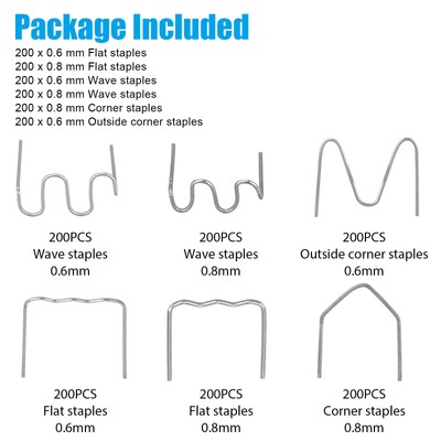 1200x Hot Staple for Car Bumper Fender Welder Stapler Plastic Welding Repair Kit