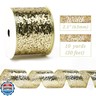 MAYREEL 2.5 Inch Gold Mesh Wired Ribbon Metallic Sequin Glitter Web for Christmas Tree Gift Wrapping Crafts Topper Bows Wreaths Holiday Decor Garland 10 Yards