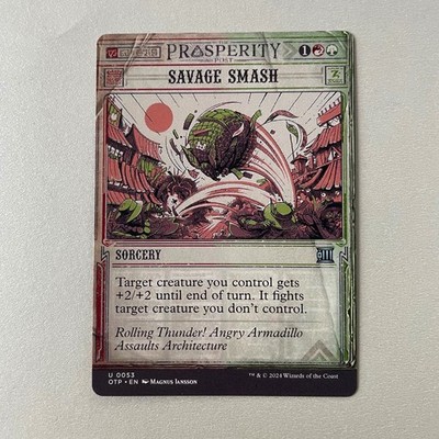 Magic the Gathering Outlaws of Thunder Junction #53 Savage Smash Breaking News
