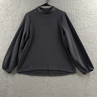 Old Navy Womens Top Gray Medium Long Sleeve Mock Neck Stretch Polyester Blend