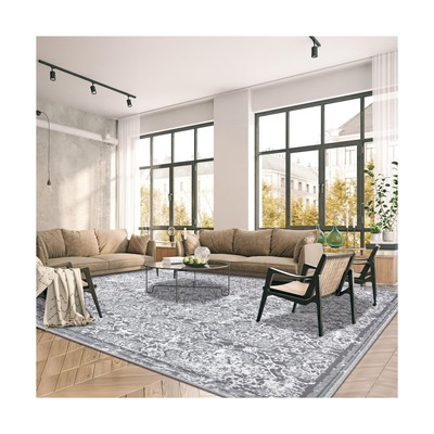 Vaukki Living Room Rug, Vintage Shaggy Soft Laundry Rug, Non Slip Kitchen Are...