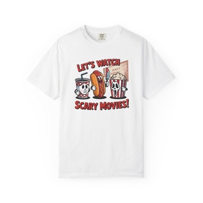 Spooky Movie Night T-Shirt, Halloween Apparel, Unisex Fun Tee, Scary Movies 
