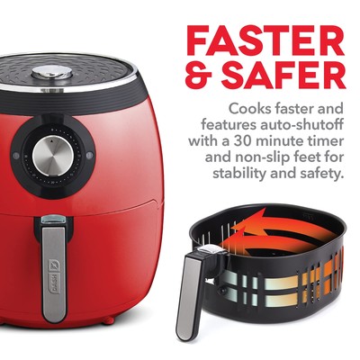 Dash Deluxe Electric Air Fryer + Oven Cooker with Temperature Control Non-sti...