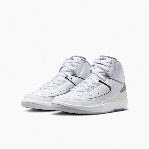 

Nike Air Jordan 2 Retro GS AJ2 Цементно-серый Детская молодежная повседневная обувь DQ8562-100, Белый, Air Jordan 2 Retro Gs