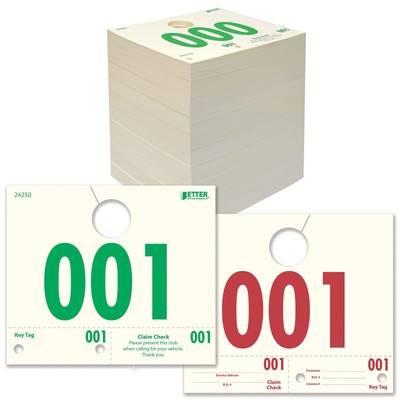 Service Dispatch Numbers, 1000 Count, Numbered 000-999, Car Repair Tags