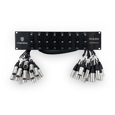 PRORECK 16-Channels Circuit Board Splitter Snake Cables XLR TRS Combo 5ft x 15ft