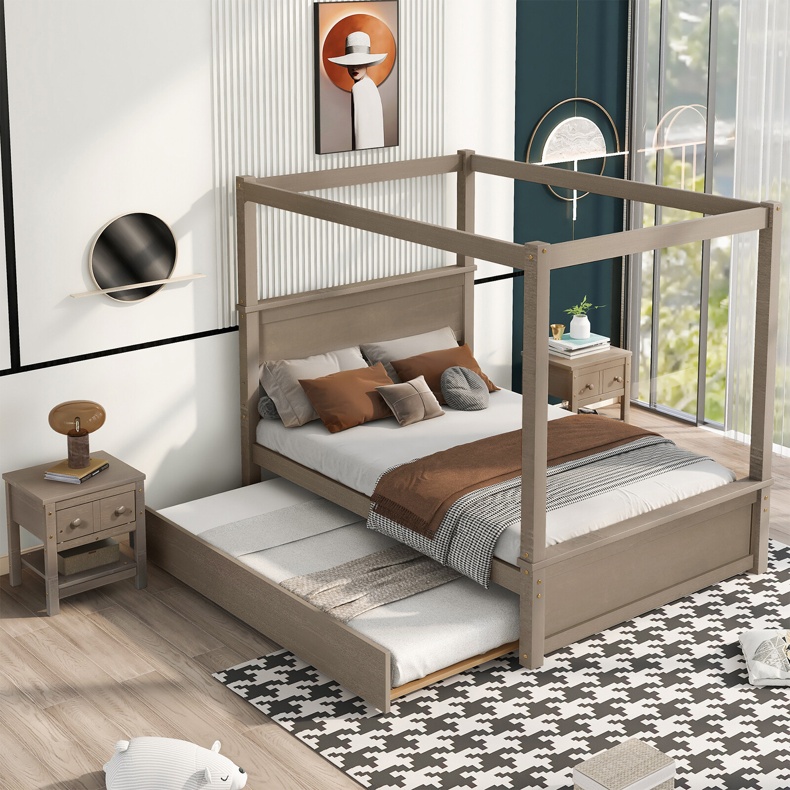 With Trundle & Headboard Bedroom