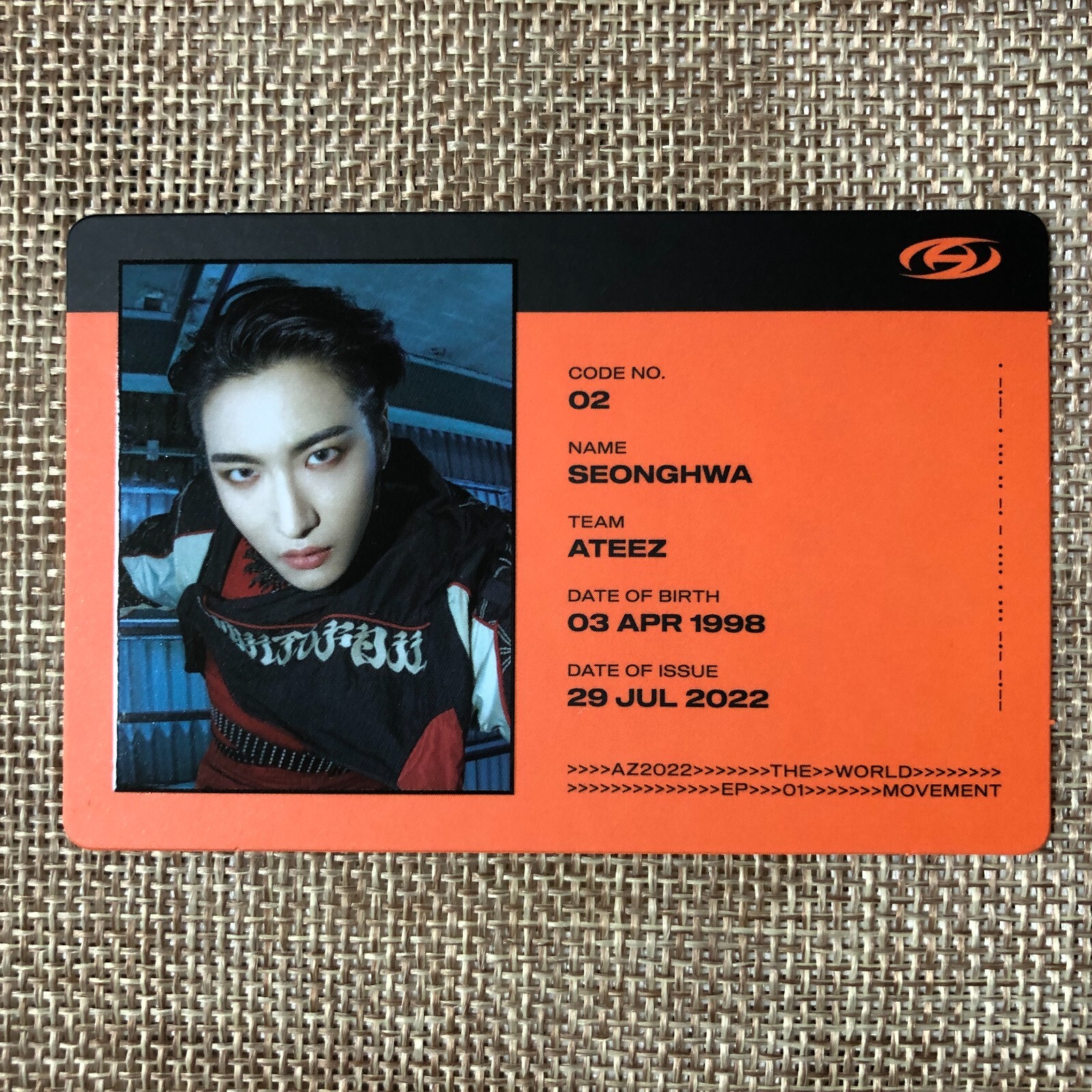 ATEEZ SEONGHWA [THE WORLD EP.1 : MOVEMENT] Official ID Card
