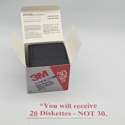 (26) 3M IBM Formatted High Density Diskettes, 3.5'' Mixed New & Used Floppy Disks