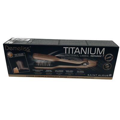 SAINT ALGUE Demeliss Titanium Titanium Haarglätter Dampf Technologie GoldSchwarz