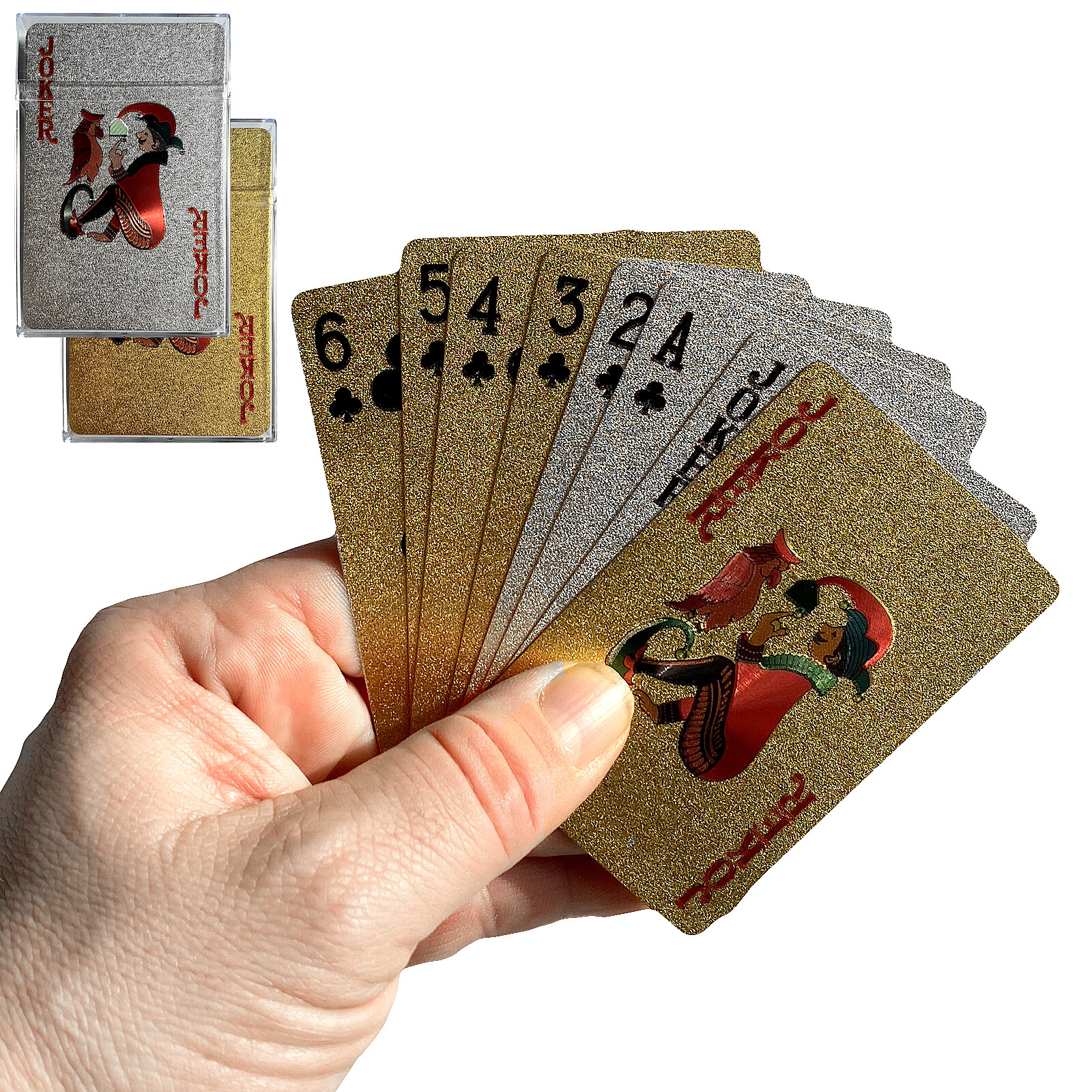 Luxus Premium vergoldene Spielkarten Pokerkarten Casino Romme Poker Gold Silber