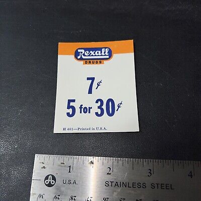 Vintage Rexall Drugstore Sales Sign 7c 5 For 30c