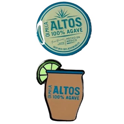 Olmeca Altos 100% Agave Tequila Lapel Pin 2 Pack Promo New Paloma Marg Mexico