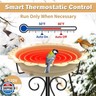 Jvgoo Heated Bird Bath for Outside Winter, Powerful 100W Thermostat Control Heated Bird Baths for Outdoors with 5-Prong Metal Stake, Heated Birdbath Water Heater for Garden Yard Patio Lawn (Khaki)